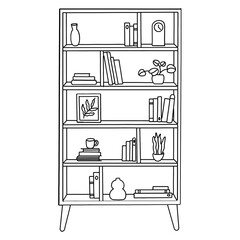 Bookcase outline illustration