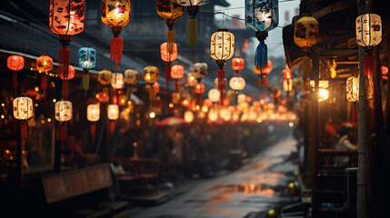 Paper lanterns on the streets