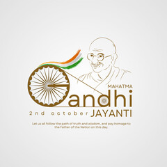 happy Gandhi Jayanti creative vector illustration design - obrazy, fototapety, plakaty