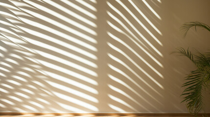 Sunlight streaming in through window blinds