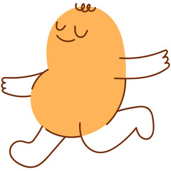 Minimalist character running illustration