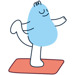 Minimalist character yoga pose illustration