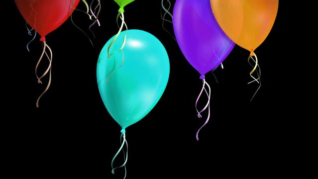 Balls Multicolored. Animation Alpha channel. Transparent background