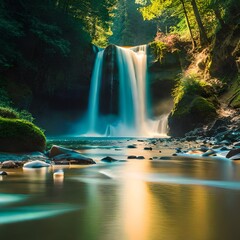 waterfall at night
