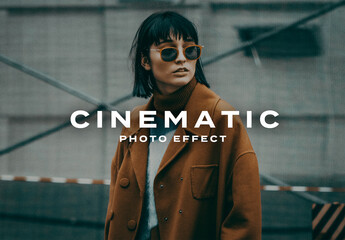 Cinematic Photo Effect Mockup Template Paper Texture Overlay Print