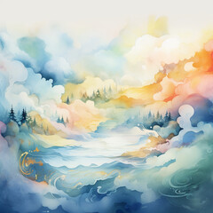 watercolor background theme design illustration