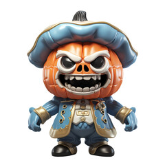3D Halloween Pirate Clipart Illustration