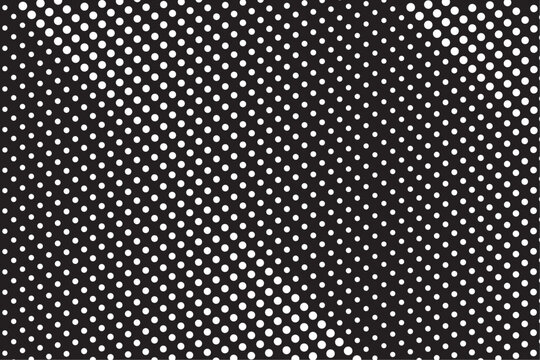Black and white round polka dot seamless pattern background