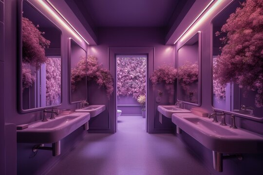 Purple 2024 bathroom wallpaper