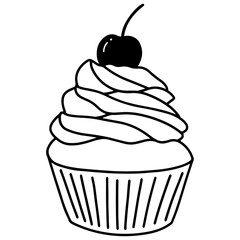 Cupcake cartoon illustration