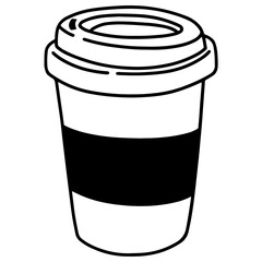 Hot coffee cup cartoon illustration