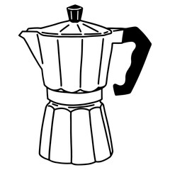 Moka pot cartoon illustration
