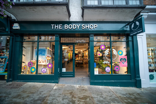GUILDFORD, SURREY- UK: The Body Shop store on Guildford High Street. British cosmetic and skin care retailer