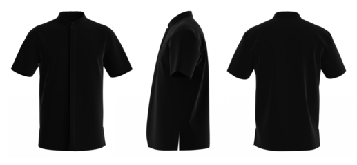 Man Shirt Short Sleeve. Isolated Button-down shirt. T-Shirt