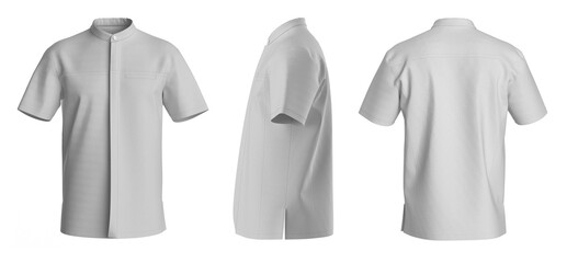 Man Shirt Short Sleeve. Isolated Button-down shirt. T-Shirt