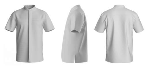 Man Shirt Short Sleeve. Isolated Button-down shirt. T-Shirt