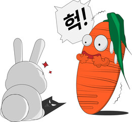 토끼와 당근 삽화 벡터 일러스트 © 상원 이