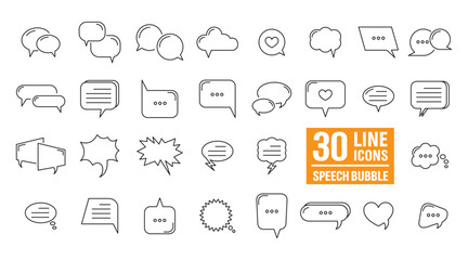 Speech Bubble Lines Icons