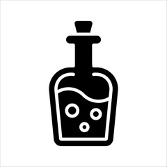 Magic poison bottle icon, traditional Halloween decorative element. vector illustration on white background