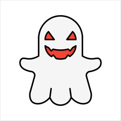 Scary ghosts icon, Halloween character icon button, vector, sign, symbol, vector illustration on white background