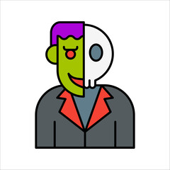 Zombie icon in line style. For your design, vector illustration on white background