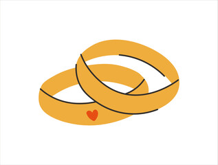 Wedding rings icon. Linear icons on white background. Vector illustration.
