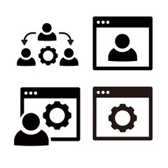  WEBとアカウント情報アイコンイラストセット