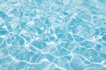 Abstract water background with ripples. Light caustics effect. Play of light and shadow, texture of twaves and splashes.