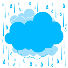 Background with clouds and rain. Stylized image of rain.