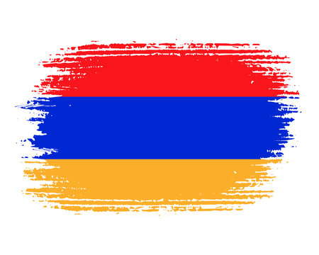 brush stroke flag of armenia transparent design