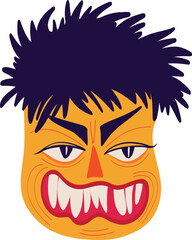 Creepy zombie man. Vibrant Strange ugly Halloween character