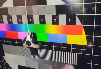 photographer monitor with Display Calibration in the office, tools for calibrating colors.