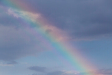 view on sky with rainbow