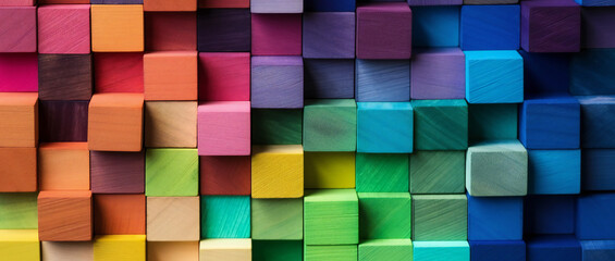 Spectrum of Stacked Multicoloured Wooden Blocks