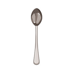 view spoon cartoon. cutlery kitchen, steel cooking, stainless top view spoon sign. isolated symbol vector illustration