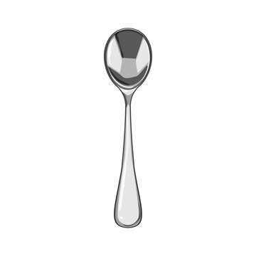 cutlery spoon cartoon. kitchen steel, cooking stainless, top tea cutlery spoon sign. isolated symbol vector illustration