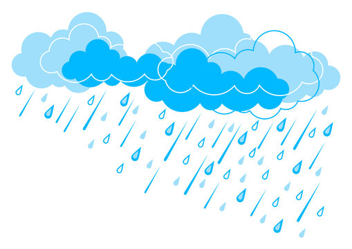 Background with clouds and rain. Stylized image of rain.