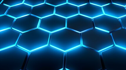 Obraz na płótnie Canvas Abstract Background of hexagonal Shapes in light blue Colors. Geometric 3D Wallpaper 