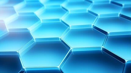 Obraz na płótnie Canvas Abstract Background of hexagonal Shapes in light blue Colors. Geometric 3D Wallpaper 