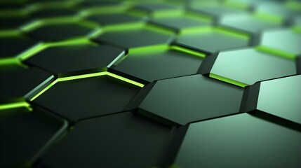 Abstract Background of hexagonal Shapes in light green Colors. Geometric 3D Wallpaper

