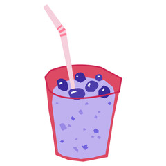 Berry smoothie flat illustration