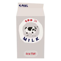 Milk box flat illustration