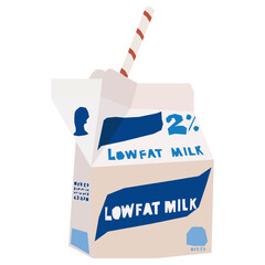 Milk box flat illustration