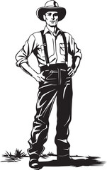 Farmer full length, Farmer in a hat, Vector Illustration, SVG