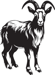 Goat full length, Goat silhouette, Farm animal, Vector Illustration, SVG