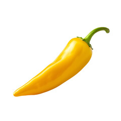 yellow hot chili pepper isolated on a white background, PNG