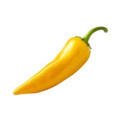 Fotobehang Hete pepers yellow hot chili pepper isolated on a white background, PNG