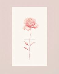 Floral style mockup with empty space for copy and a pink soft background 