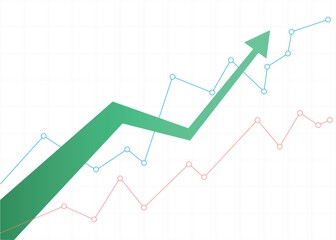rising up stock green arrow graph diagram financial business profit progress economic boom chart