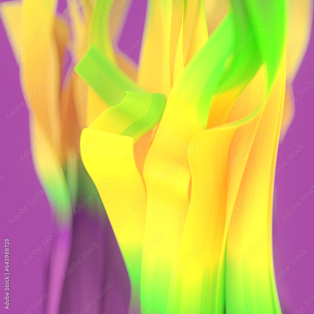 Leinwandbilder psychedelic wave background with trendy gradient. 3d rendering